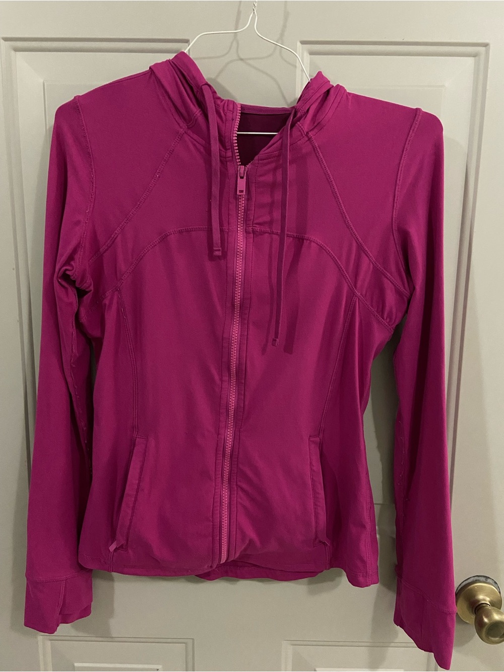 Women's Hooded Full-Zip Utility Jacket in Magenta